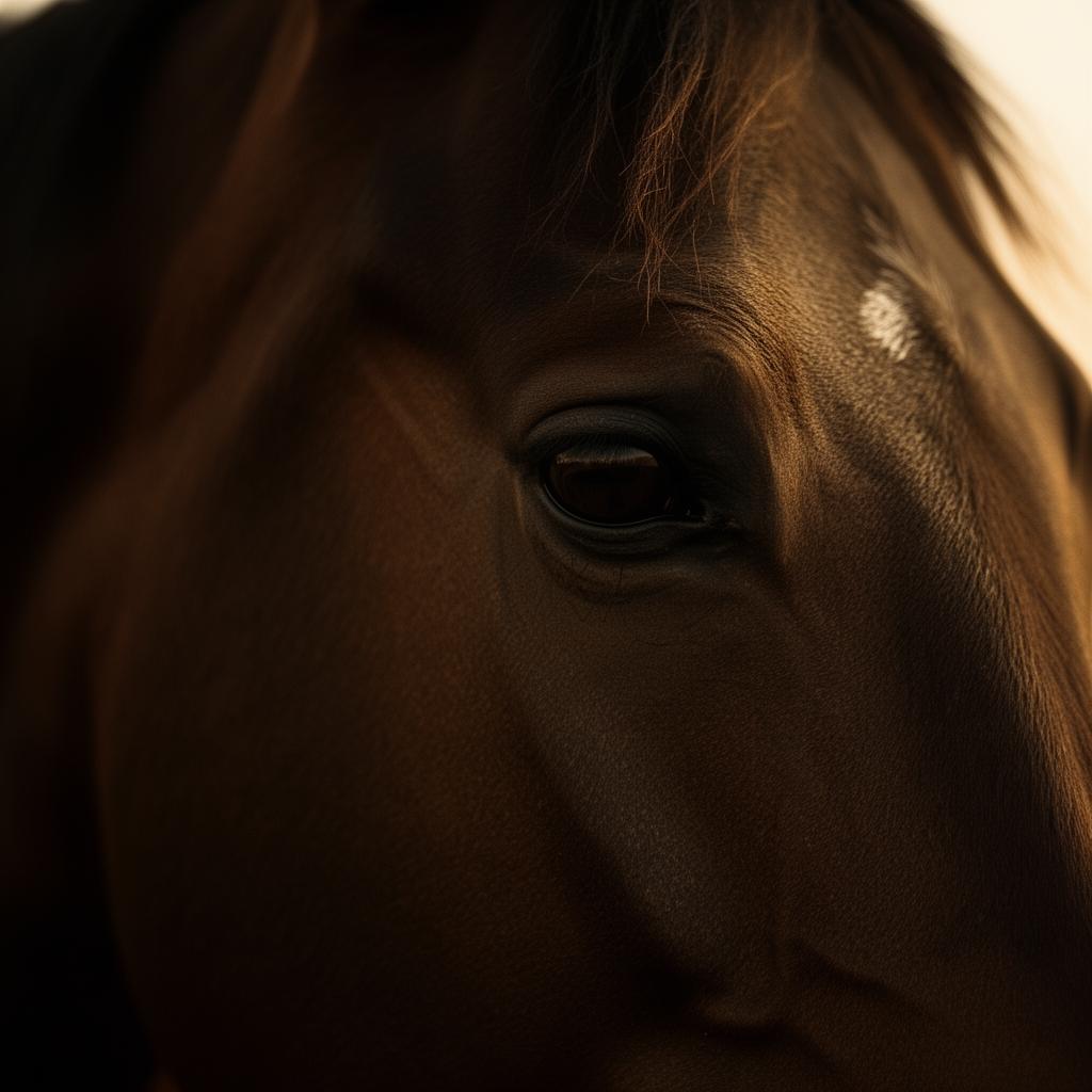 Thoroughbred at dawn